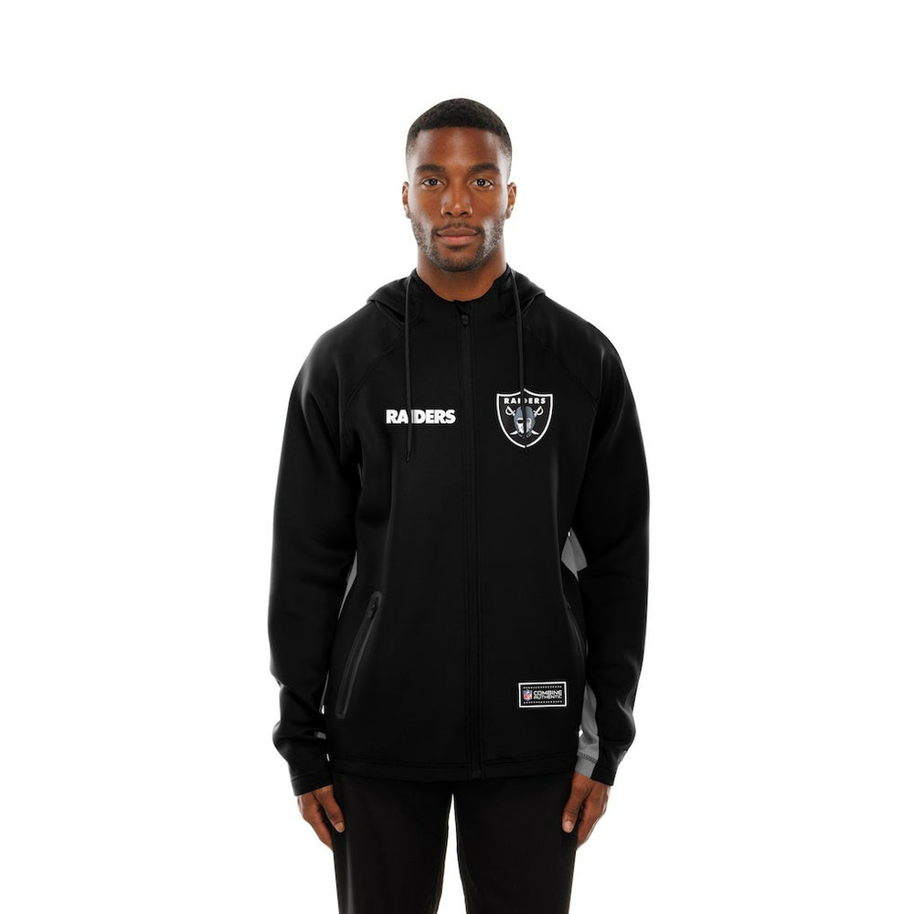 Las Vegas Raiders New Era Combine Authentic Raglan Scuba Full-Zip Hoodie Black | NFL