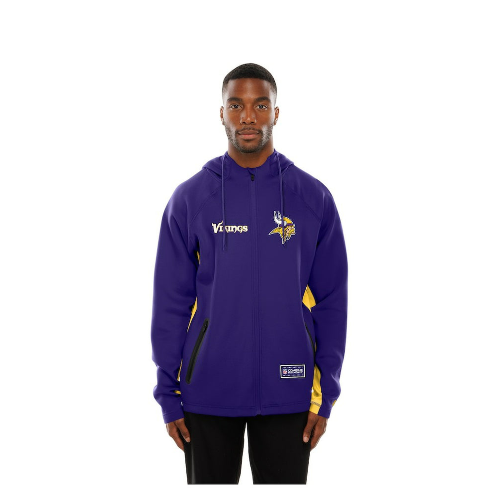 Minnesota Vikings New Era Combine Authentic Raglan Scuba Full-Zip Hoodie Purple | NFL