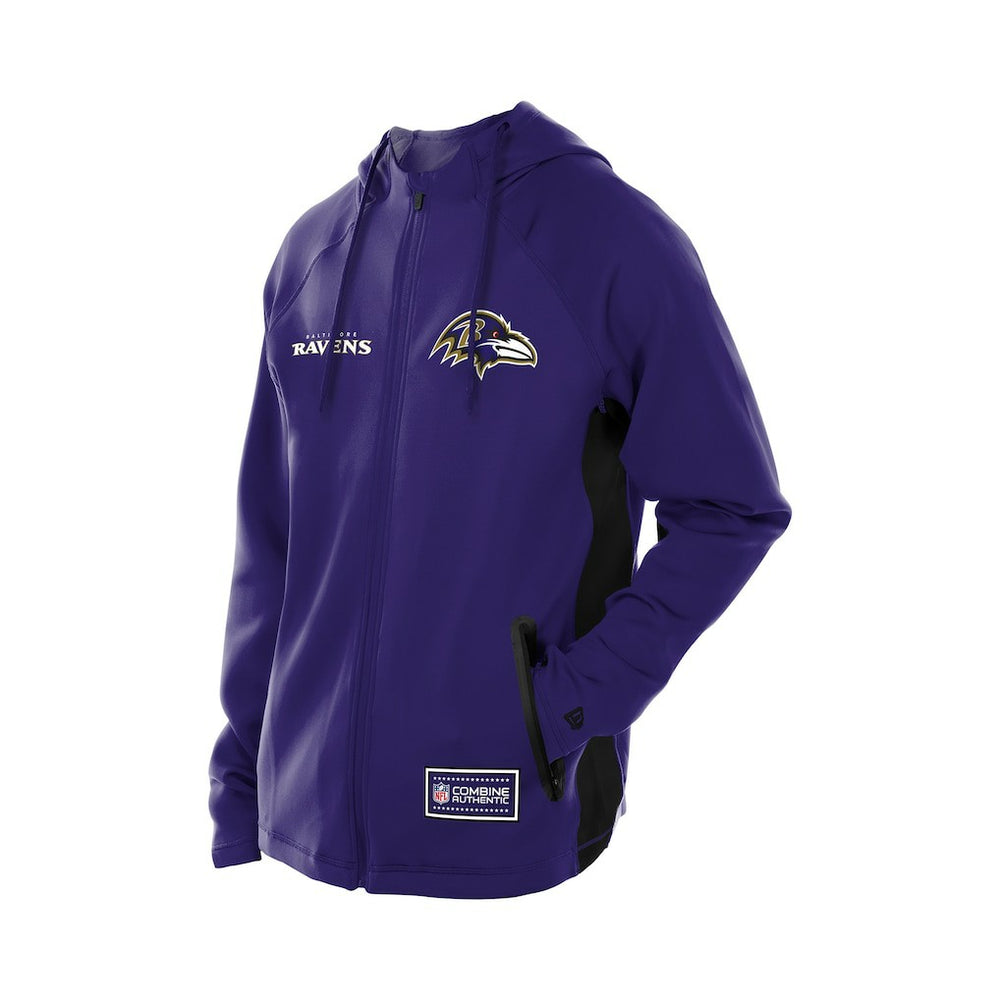 Baltimore Ravens New Era Combine Authentic Raglan Scuba Full-Zip Hoodie Purple | NFL