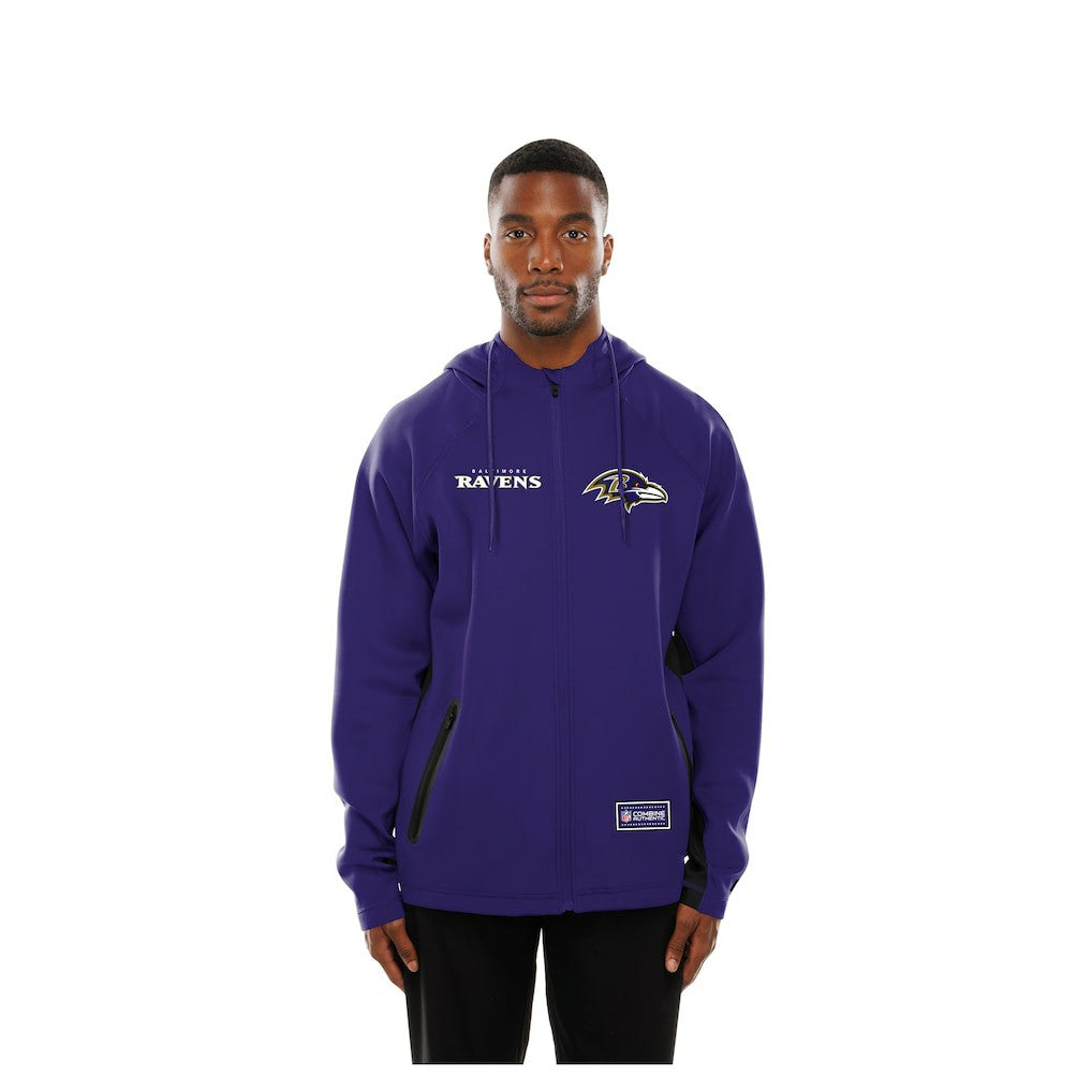 Baltimore Ravens New Era Combine Authentic Raglan Scuba Full-Zip Hoodie Purple | NFL