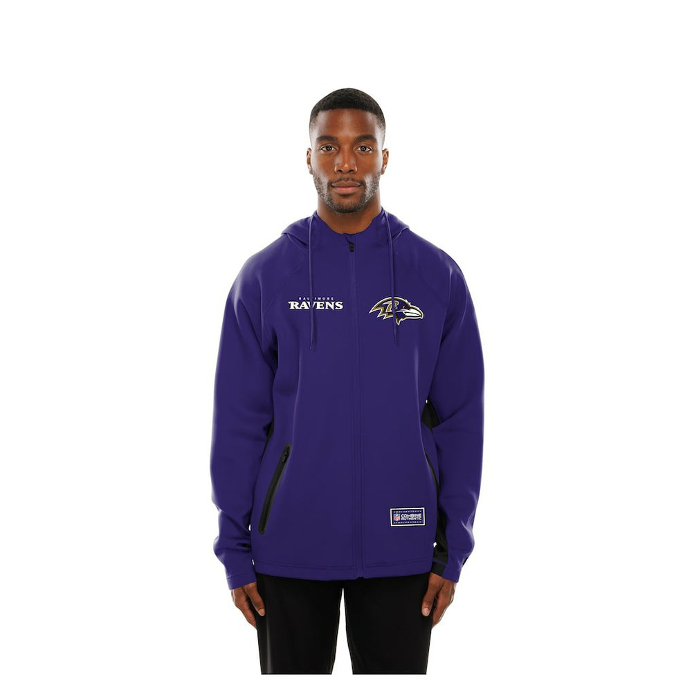 Baltimore Ravens New Era Combine Authentic Raglan Scuba Full-Zip Hoodie Purple | NFL