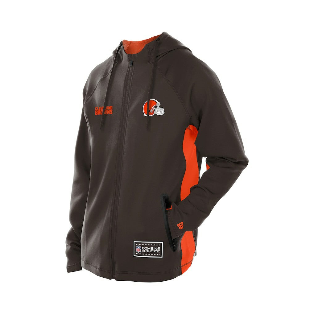 Cleveland Browns New Era Combine Authentic Raglan Scuba Full-Zip Hoodie Brown | NFL