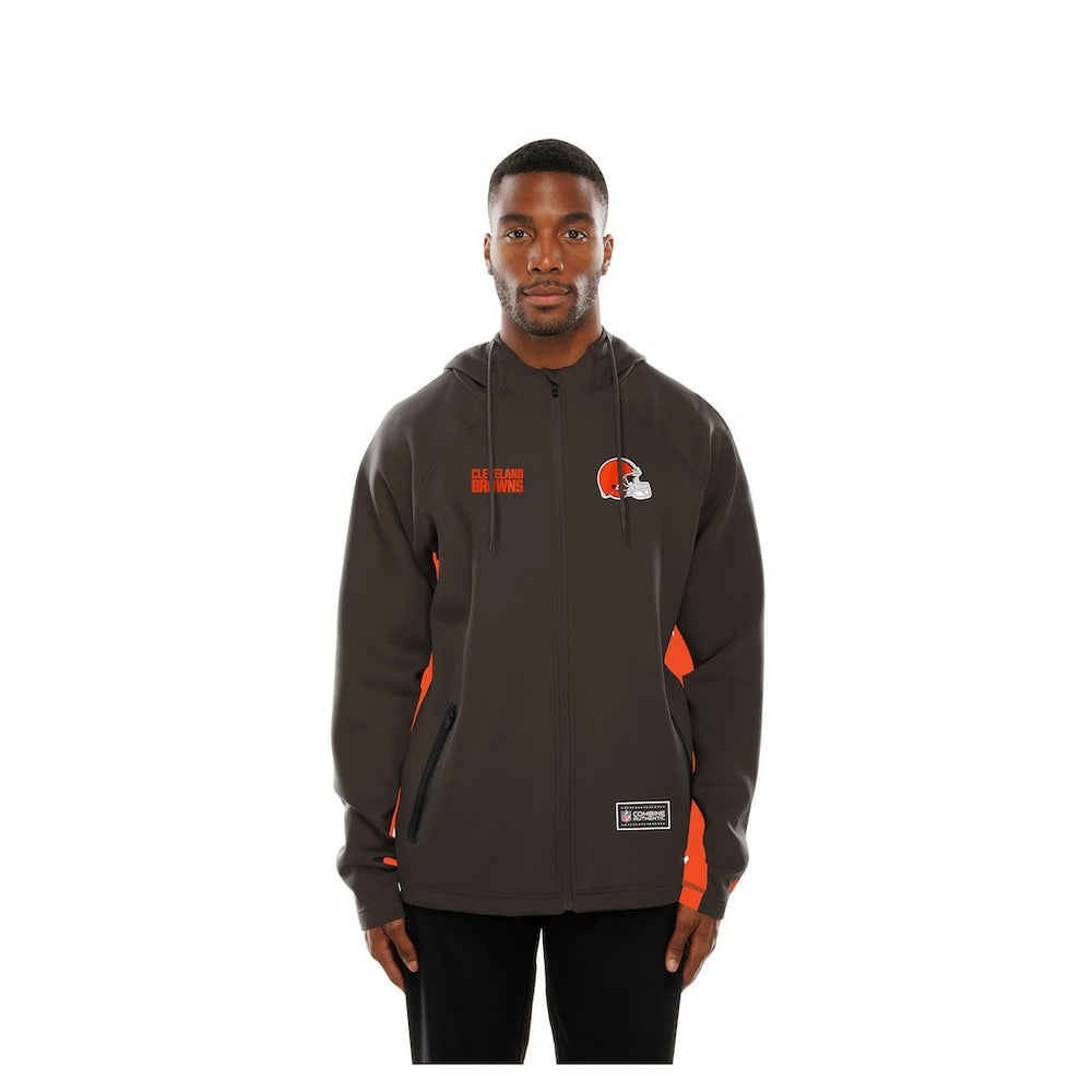 Cleveland Browns New Era Combine Authentic Raglan Scuba Full-Zip Hoodie Brown | NFL
