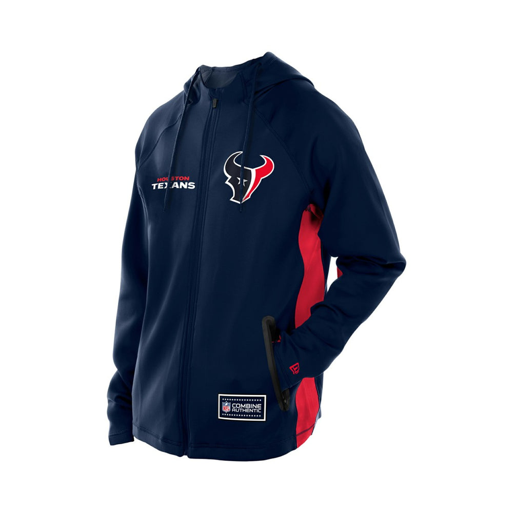Houston Texans New Era Combine Authentic Raglan Scuba Full-Zip Hoodie Navy | NFL