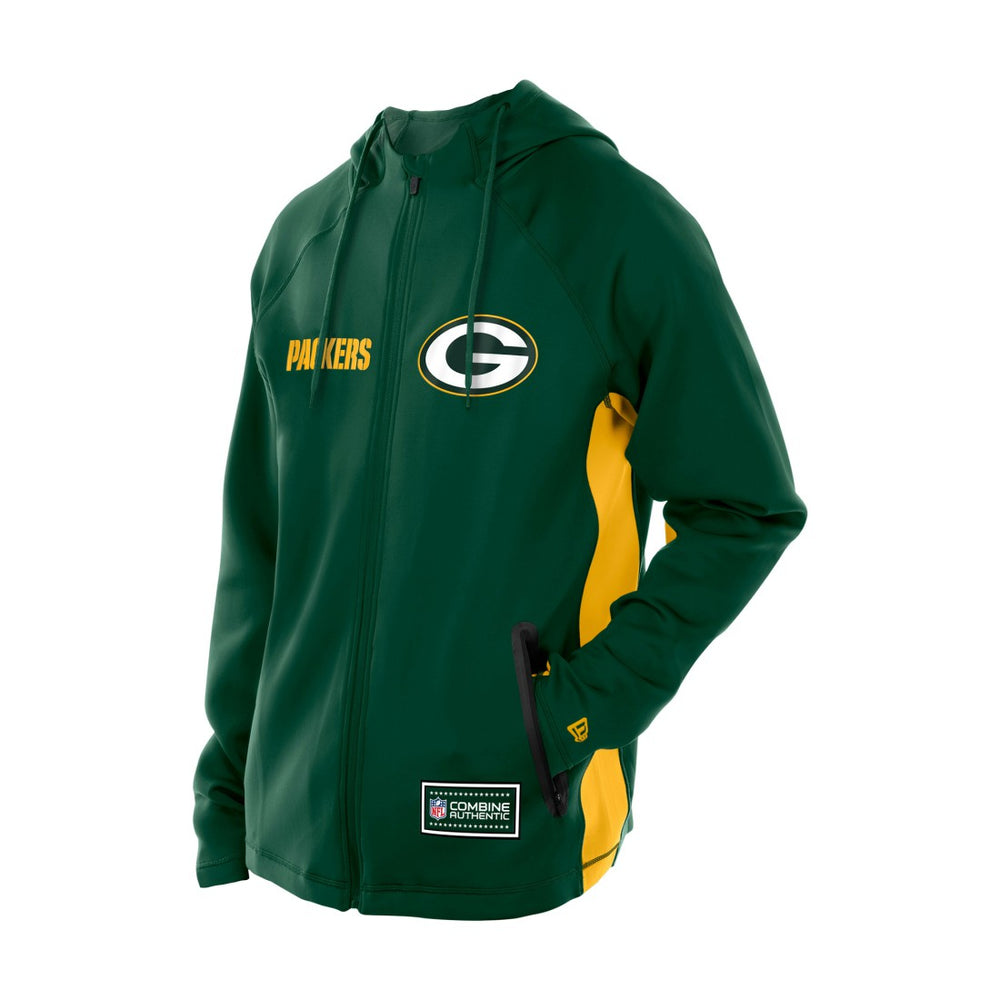 Green Bay Packers New Era Combine Authentic Raglan Scuba Full-Zip Hoodie Green | NFL