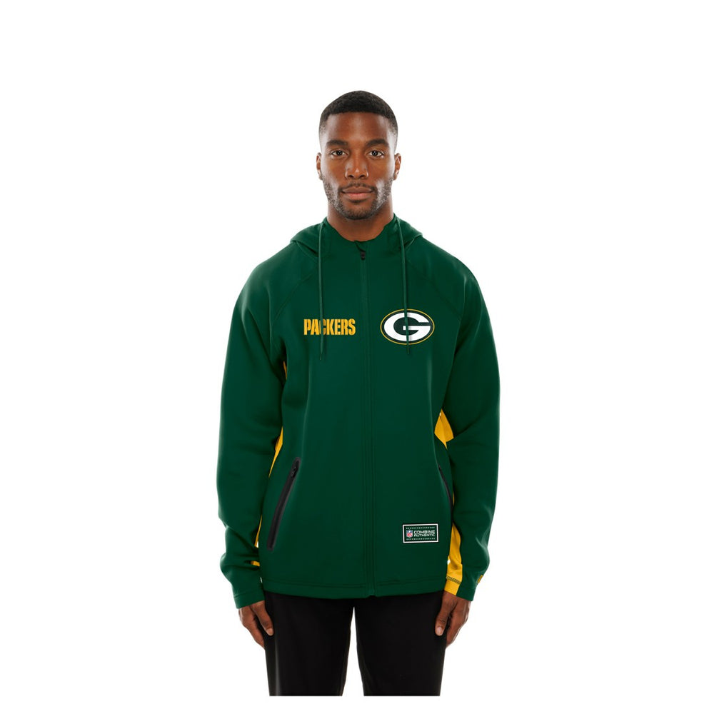 Green Bay Packers New Era Combine Authentic Raglan Scuba Full-Zip Hoodie Green | NFL