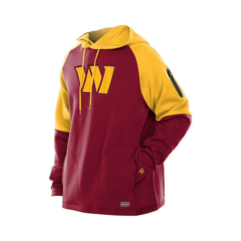 Washington Commanders New Era Combine Authentic Color Block Raglan Pullover Hoodie Burgundy | NFL