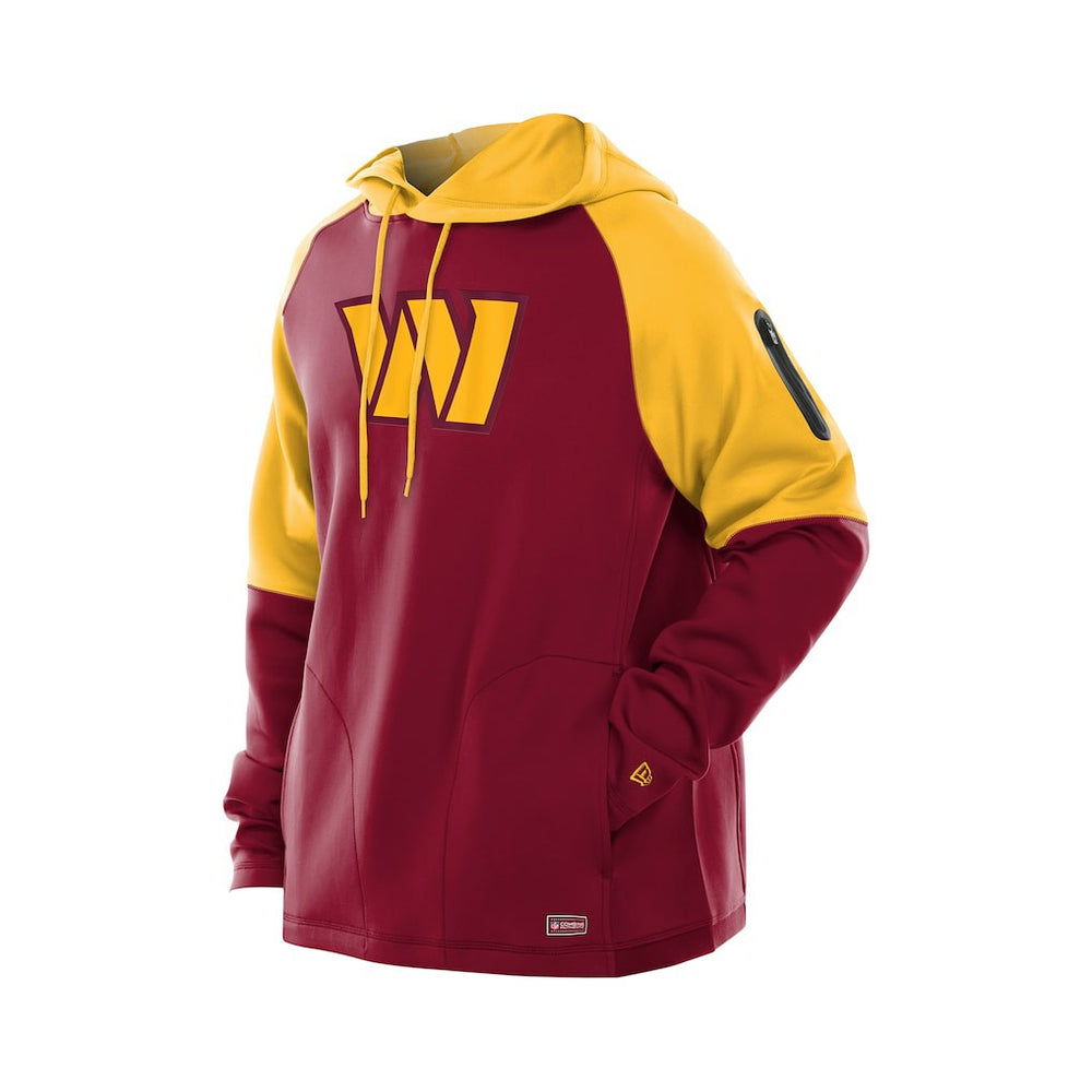 Washington Commanders New Era Combine Authentic Color Block Raglan Pullover Hoodie Burgundy | NFL