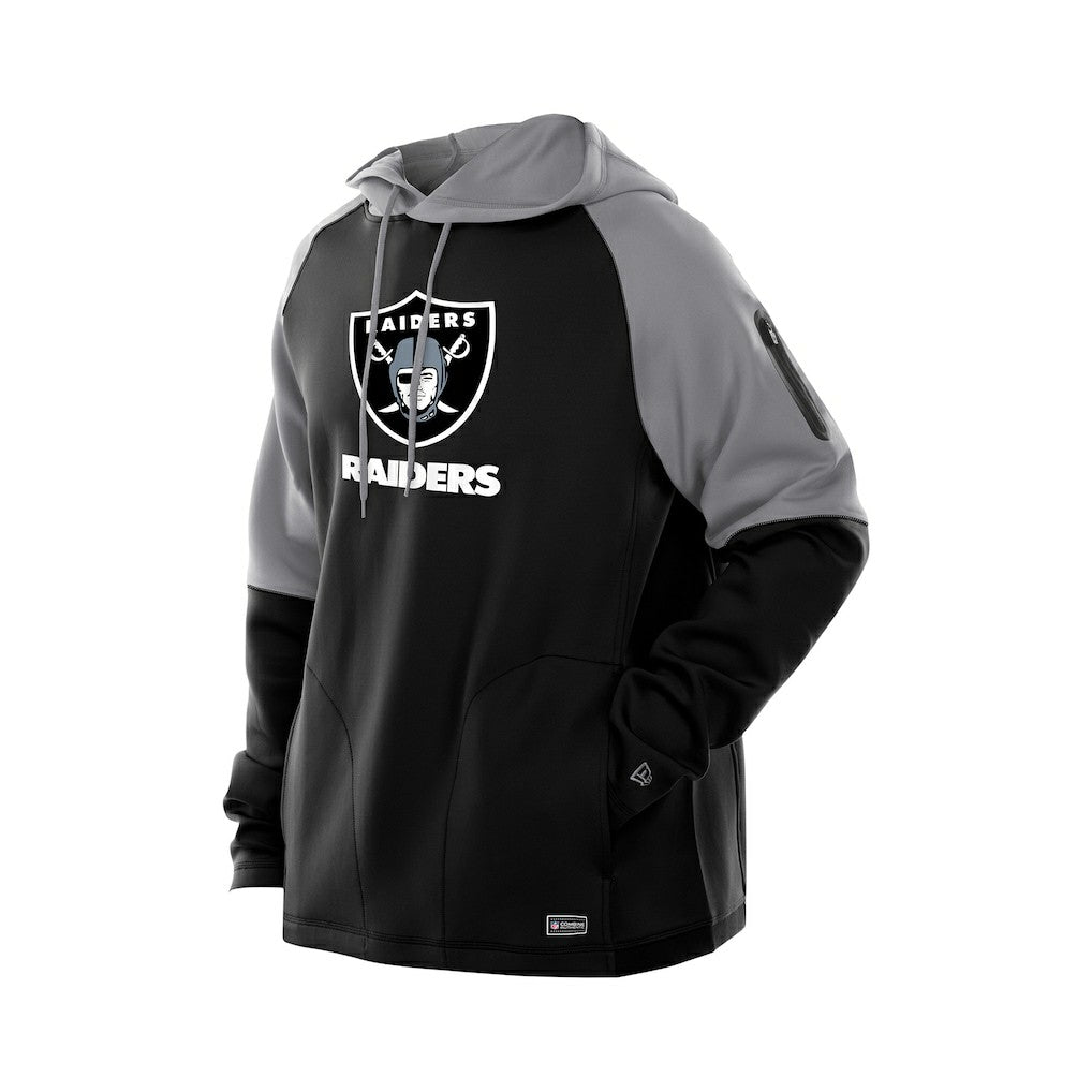 Las Vegas Raiders New Era Combine Authentic Color Block Raglan Pullover Hoodie Black | NFL