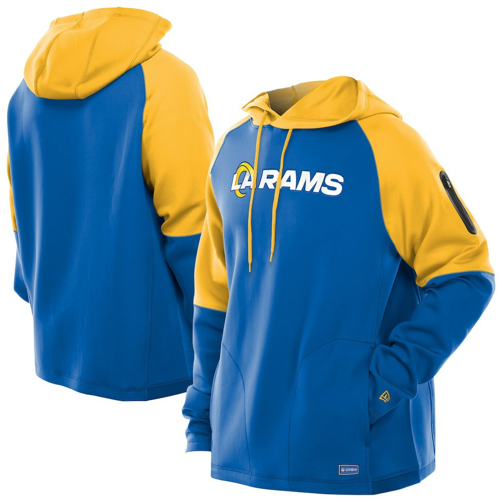 Los Angeles Rams New Era Combine Authentic Color Block Raglan Pullover Hoodie Royal | NFL