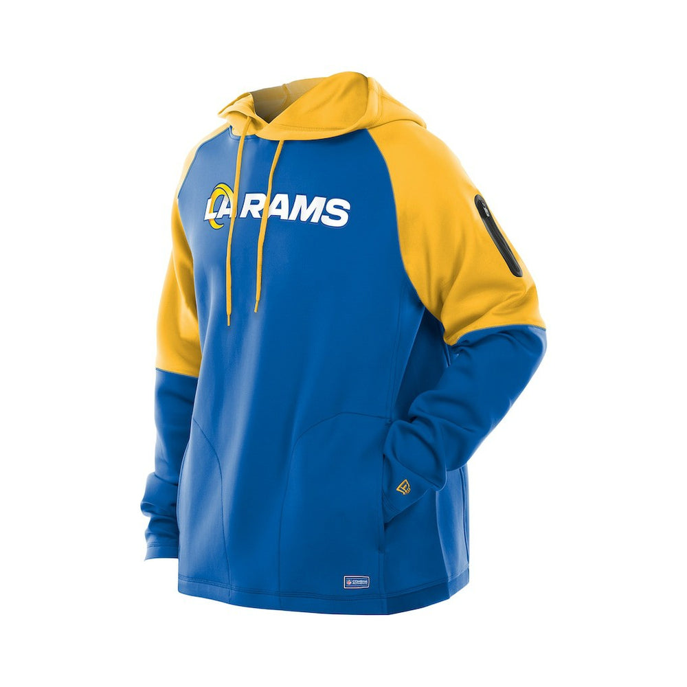 Los Angeles Rams New Era Combine Authentic Color Block Raglan Pullover Hoodie Royal | NFL