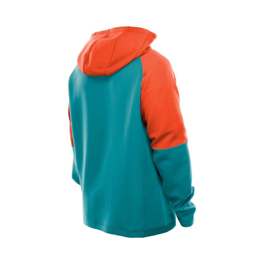Miami Dolphins New Era Combine Authentic Color Block Raglan Pullover Hoodie Aqua | NFL