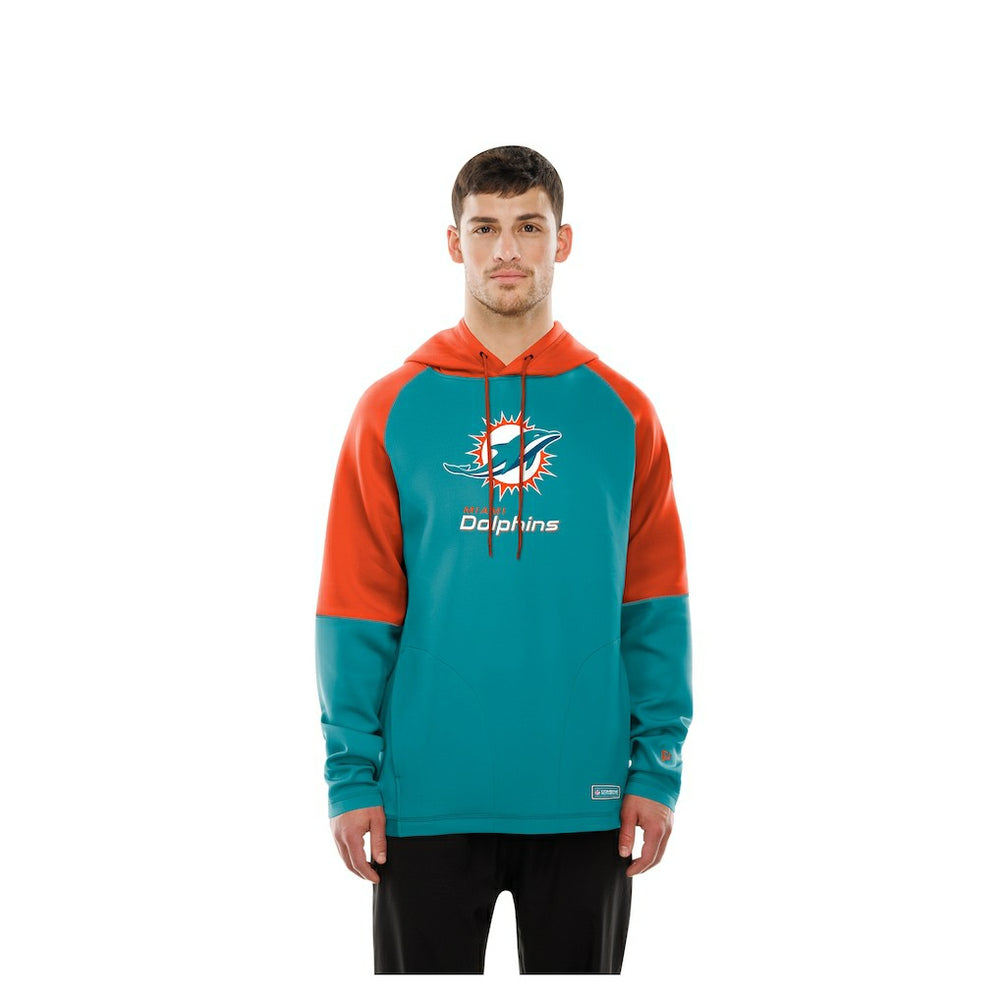 Miami Dolphins New Era Combine Authentic Color Block Raglan Pullover Hoodie Aqua | NFL
