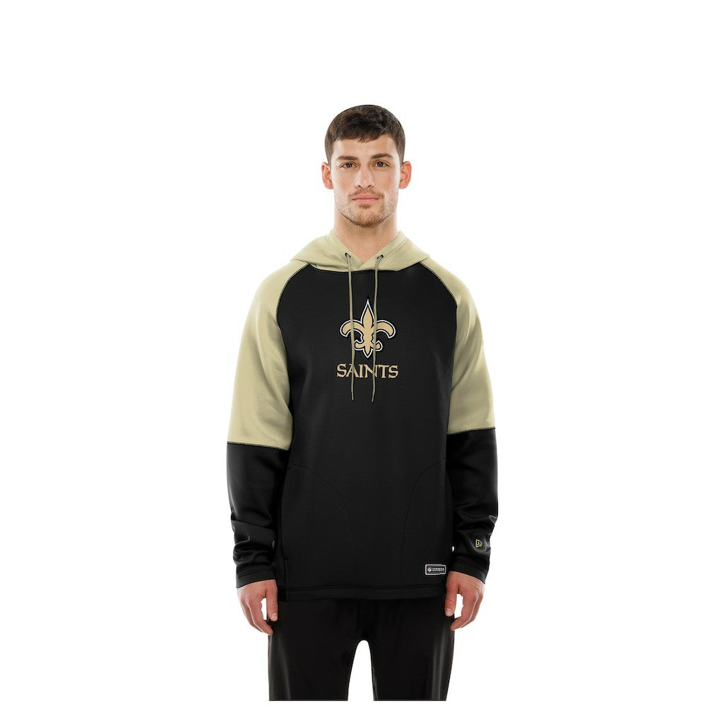 New Orleans Saints New Era Combine Authentic Color Block Raglan Pullover Hoodie Black | NFL