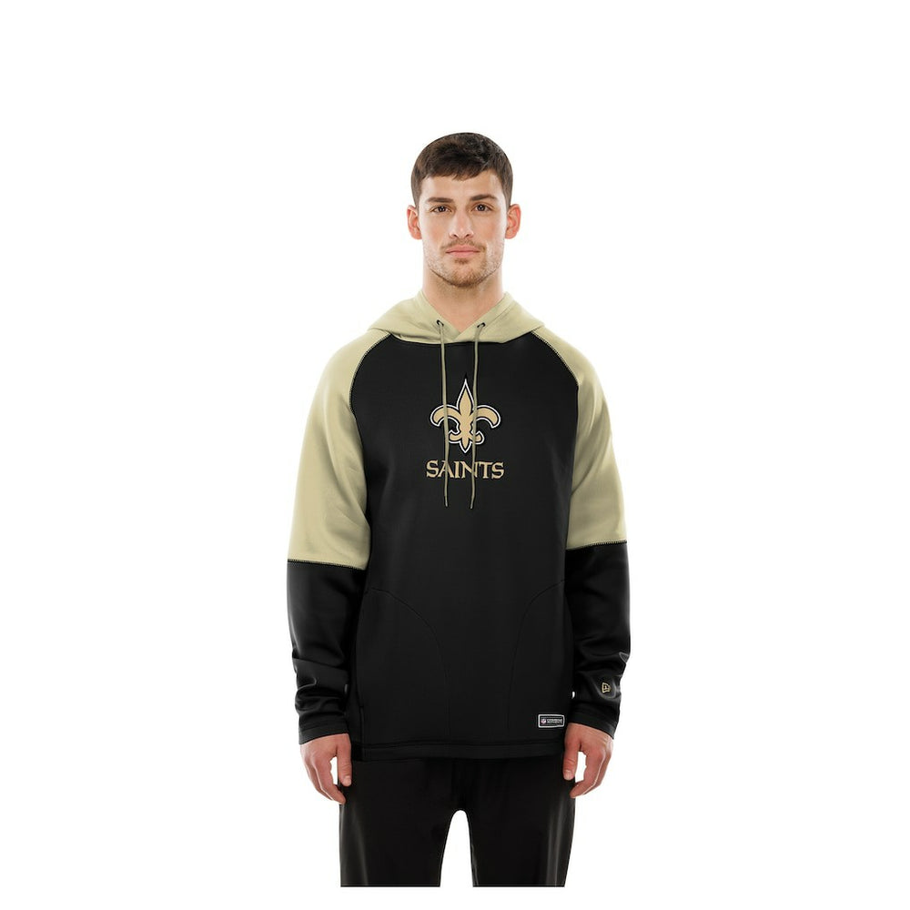 New Orleans Saints New Era Combine Authentic Color Block Raglan Pullover Hoodie Black | NFL