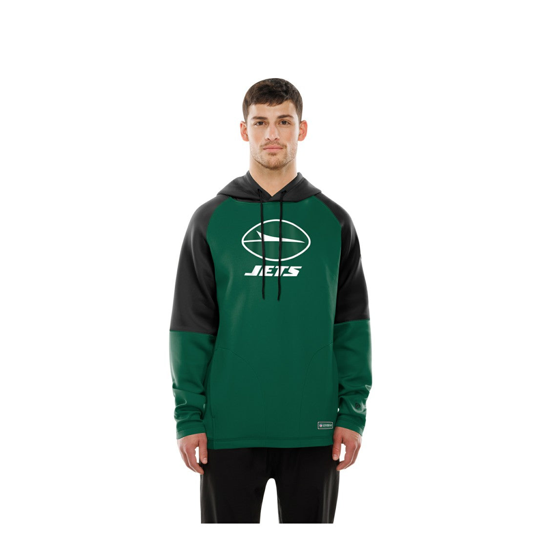 New York Jets New Era Combine Authentic Color Block Raglan Pullover Hoodie Green | NFL