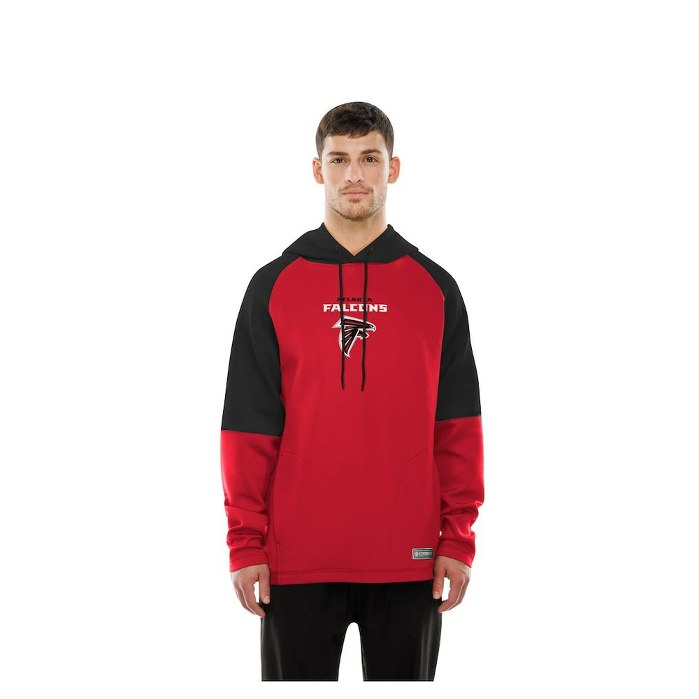 Atlanta Falcons New Era Combine Authentic Color Block Raglan Pullover Hoodie Red | NFL