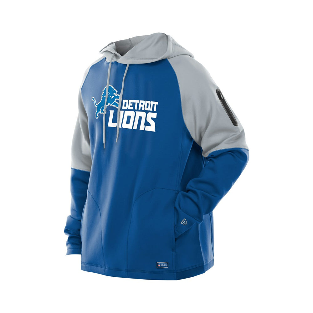 Detroit Lions New Era Combine Authentic Color Block Raglan Pullover Hoodie Blue | NFL