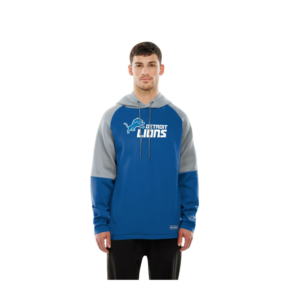 Detroit Lions New Era Combine Authentic Color Block Raglan Pullover Hoodie Blue | NFL