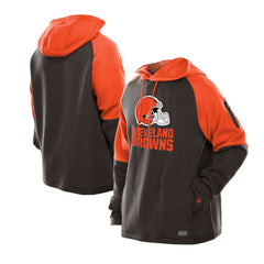 Cleveland Browns New Era Combine Authentic Color Block Raglan Pullover Hoodie Brown | NFL