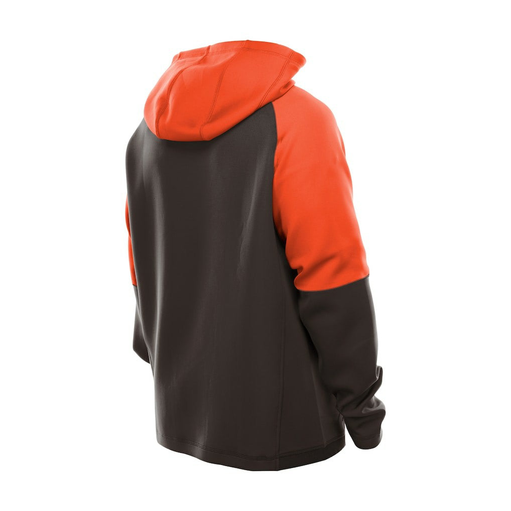 Cleveland Browns New Era Combine Authentic Color Block Raglan Pullover Hoodie Brown | NFL