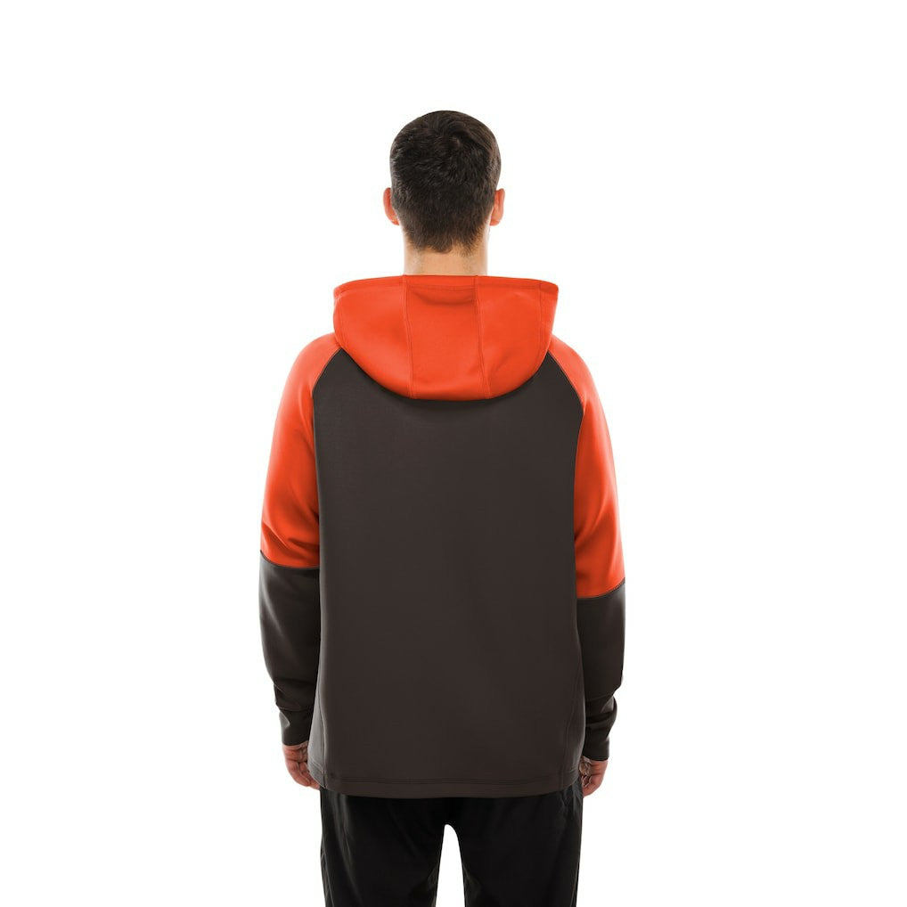 Cleveland Browns New Era Combine Authentic Color Block Raglan Pullover Hoodie Brown | NFL
