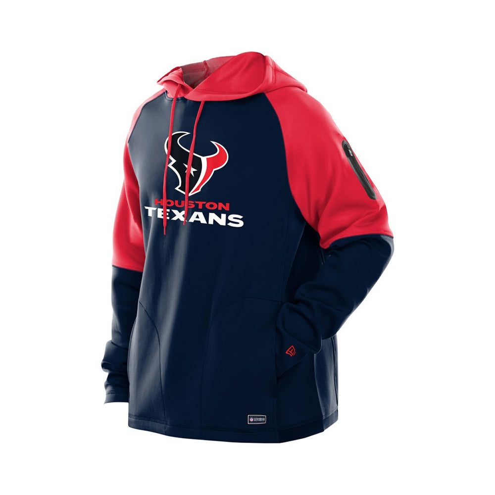 Houston Texans New Era Combine Authentic Color Block Raglan Pullover Hoodie Navy | NFL