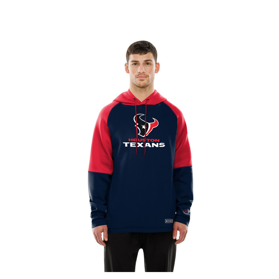 Houston Texans New Era Combine Authentic Color Block Raglan Pullover Hoodie Navy | NFL