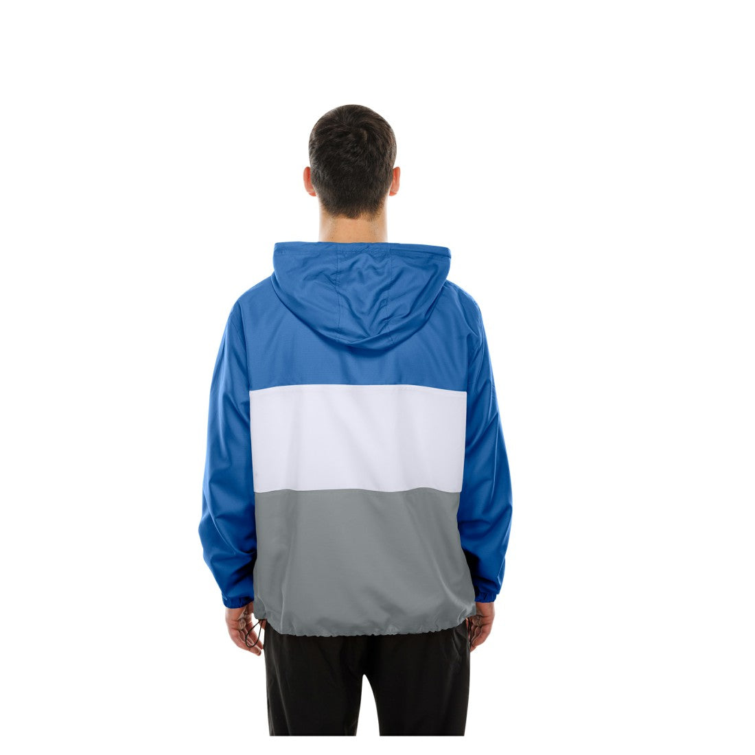 Detroit Lions New Era Ripstop Quarter-Zip Hooded Windbreaker Blue | NFL