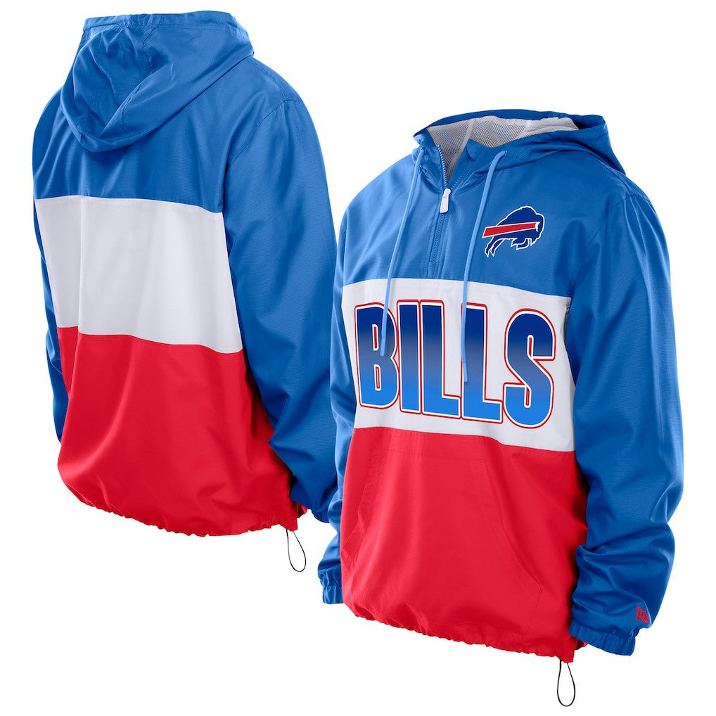 Buffalo Bills New Era Ripstop Quarter-Zip Hooded Windbreaker Royal | NFL