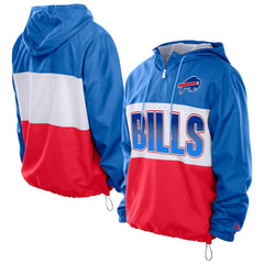 Buffalo Bills New Era Ripstop Quarter-Zip Hooded Windbreaker Royal | NFL