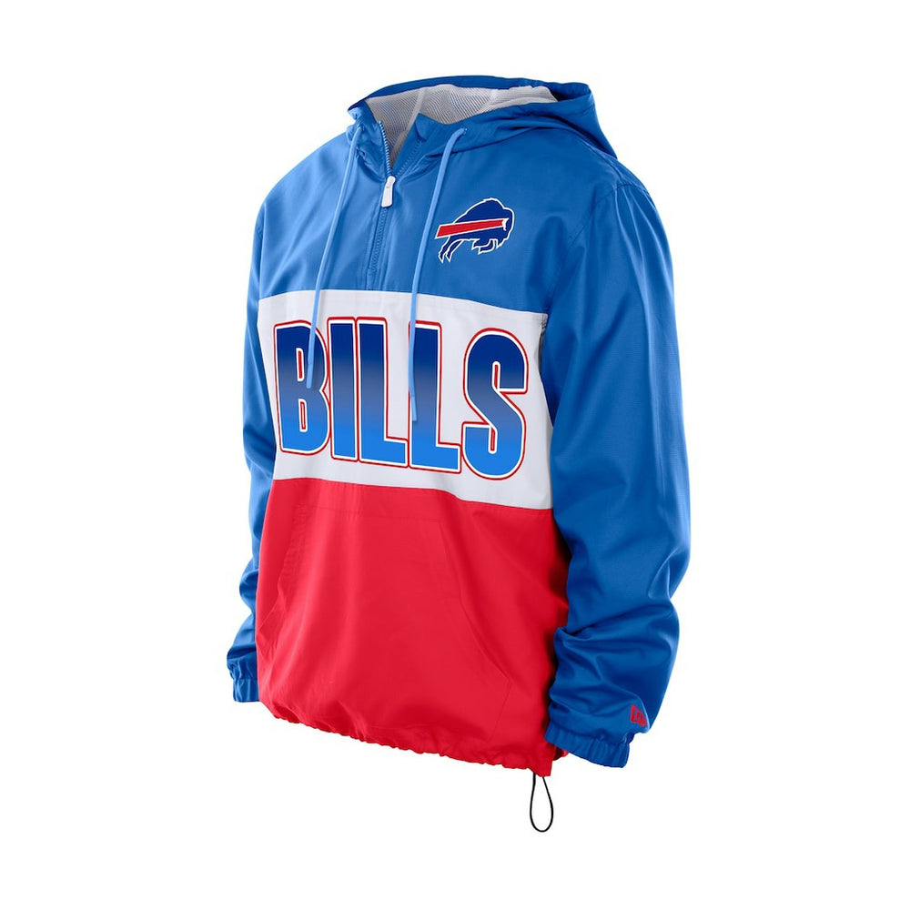 Buffalo Bills New Era Ripstop Quarter-Zip Hooded Windbreaker Royal | NFL