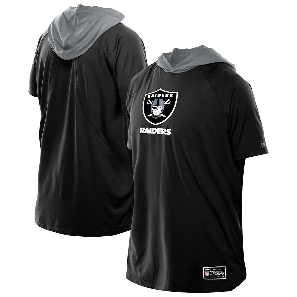 Las Vegas Raiders New Era Combine Authentic Hooded Raglan Short-Sleeve T-Shirt Black | NFL