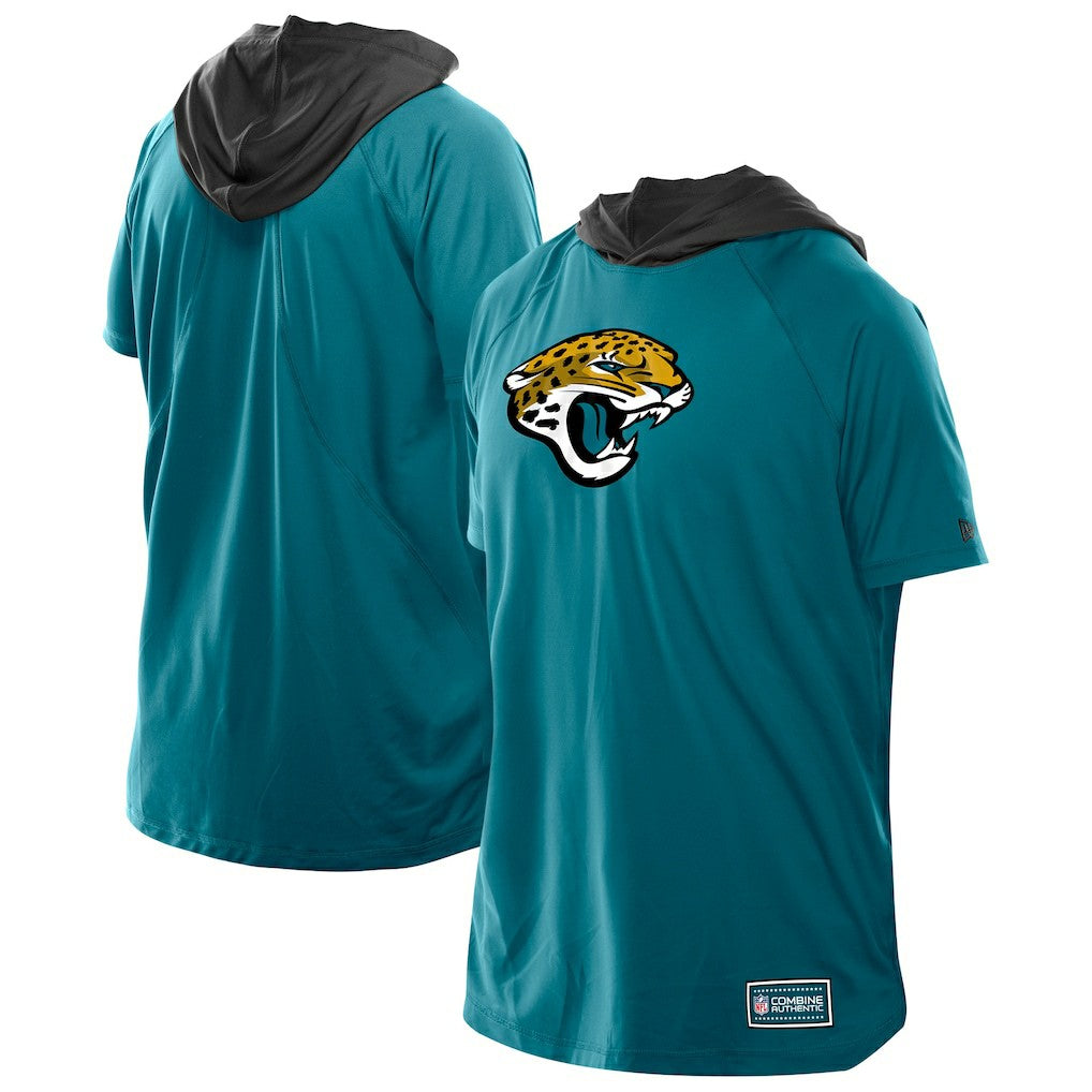 Jacksonville Jaguars New Era Combine Authentic Hooded Raglan Short-Sleeve T-Shirt Teal | NFL