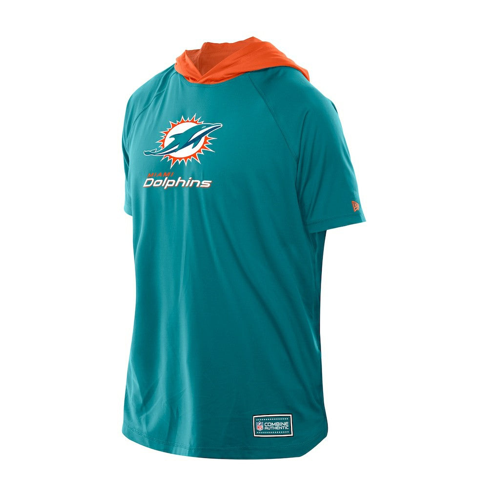 Miami Dolphins New Era Combine Authentic Hooded Raglan Short-Sleeve T-Shirt Aqua | NFL