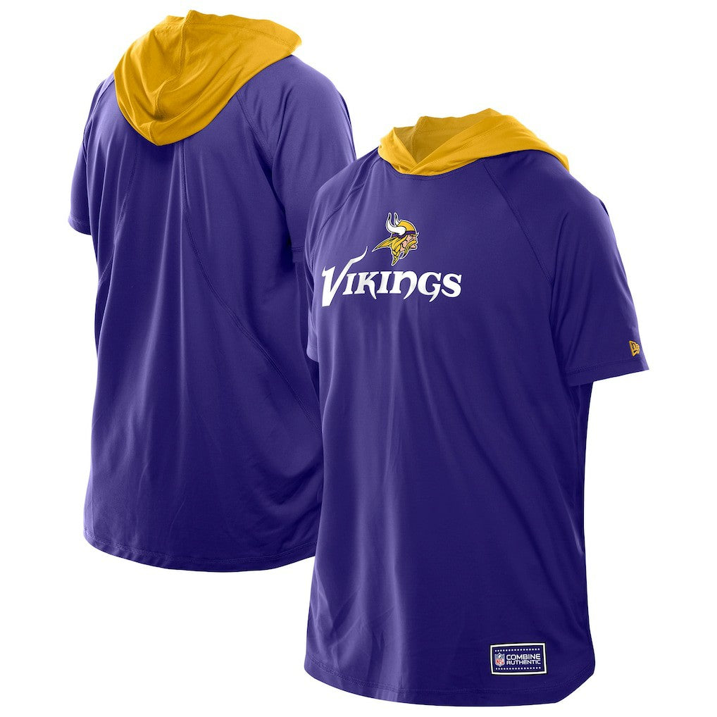 Minnesota Vikings New Era Combine Authentic Hooded Raglan Short-Sleeve T-Shirt Purple | NFL