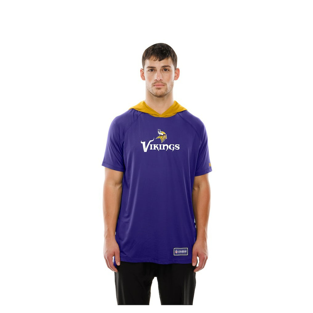 Minnesota Vikings New Era Combine Authentic Hooded Raglan Short-Sleeve T-Shirt Purple | NFL