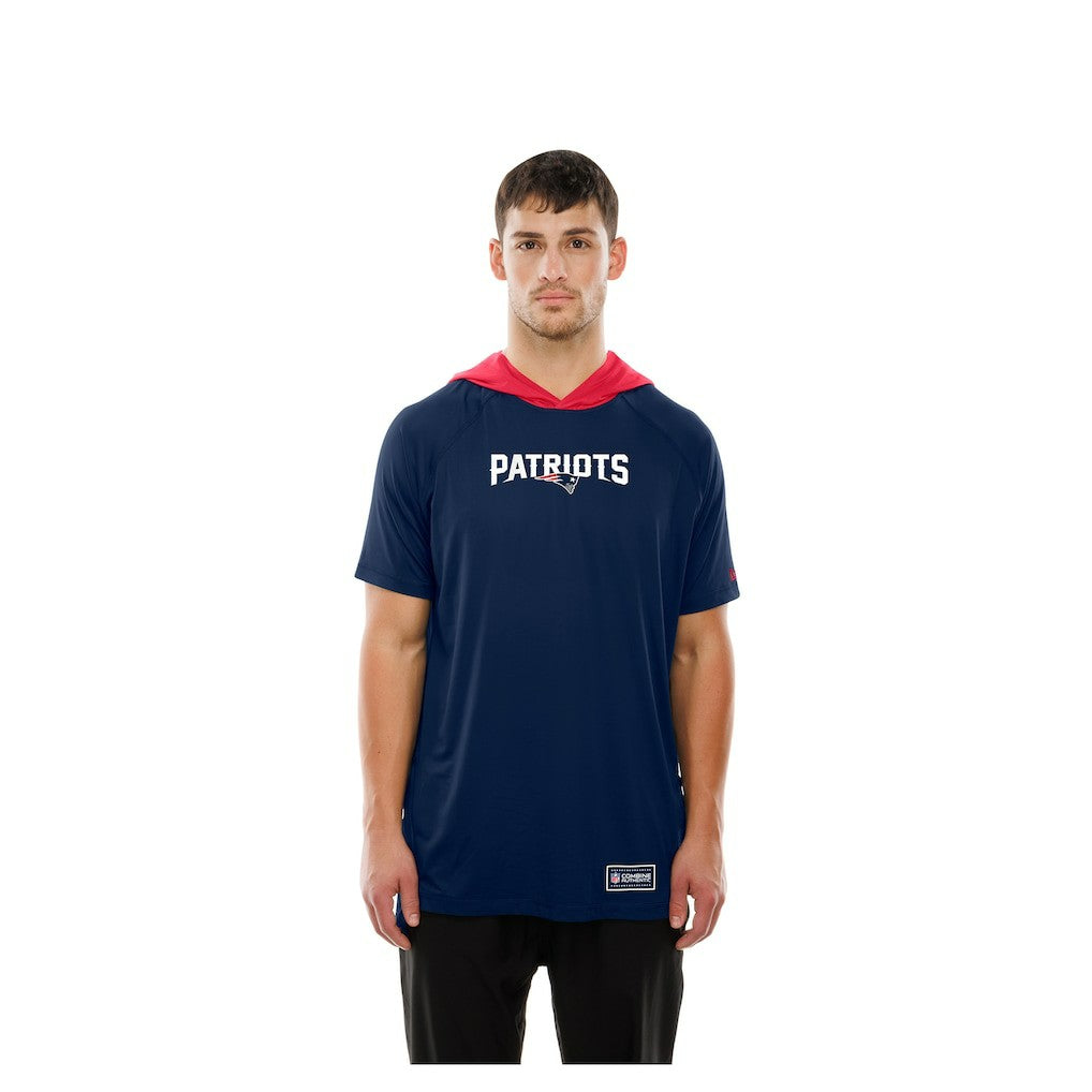 New England Patriots New Era Combine Authentic Hooded Raglan Short-Sleeve T-Shirt Navy | NFL