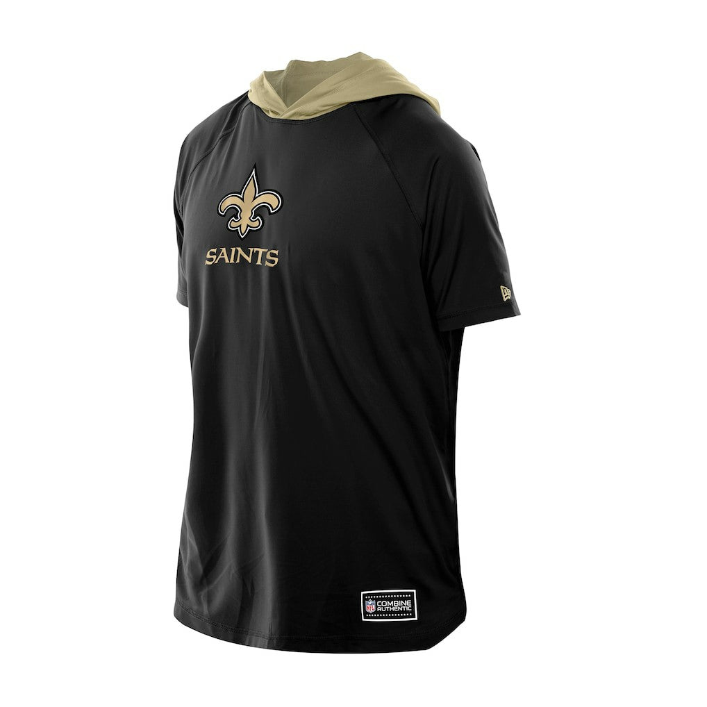 New Orleans Saints New Era Combine Authentic Hooded Raglan Short-Sleeve T-Shirt Black | NFL