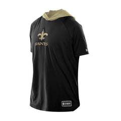 New Orleans Saints New Era Combine Authentic Hooded Raglan Short-Sleeve T-Shirt Black | NFL
