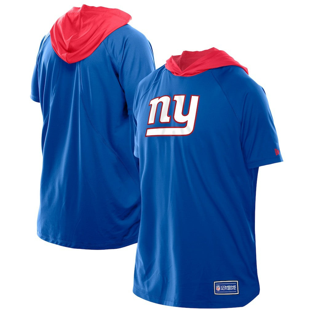 New York Giants New Era Combine Authentic Hooded Raglan Short-Sleeve T-Shirt Royal | NFL
