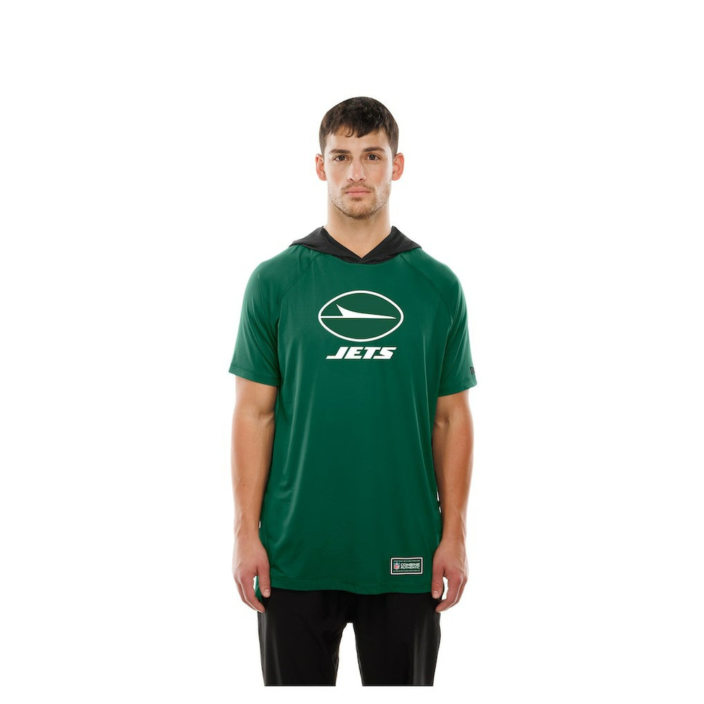 New York Jets New Era Combine Authentic Hooded Raglan Short-Sleeve T-Shirt Green | NFL