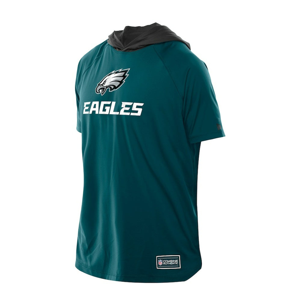 Philadelphia Eagles New Era Combine Authentic Hooded Raglan Short-Sleeve T-Shirt Midnight Green | NFL