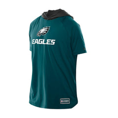 Philadelphia Eagles New Era Combine Authentic Hooded Raglan Short-Sleeve T-Shirt Midnight Green | NFL