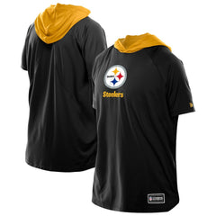 Pittsburgh Steelers New Era Combine Authentic Hooded Raglan Short-Sleeve T-Shirt Black | NFL