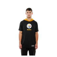 Pittsburgh Steelers New Era Combine Authentic Hooded Raglan Short-Sleeve T-Shirt Black | NFL