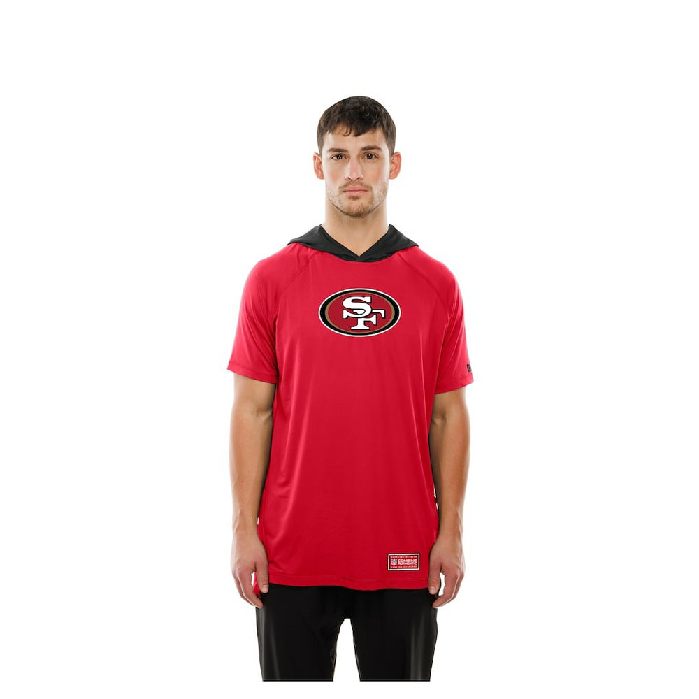 San Francisco 49ers New Era Combine Authentic Hooded Raglan Short-Sleeve T-Shirt Scarlet | NFL