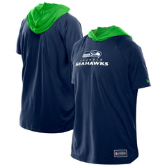 Seattle Seahawks New Era Combine Authentic Hooded Raglan Short-Sleeve T-Shirt College Navy | NFL
