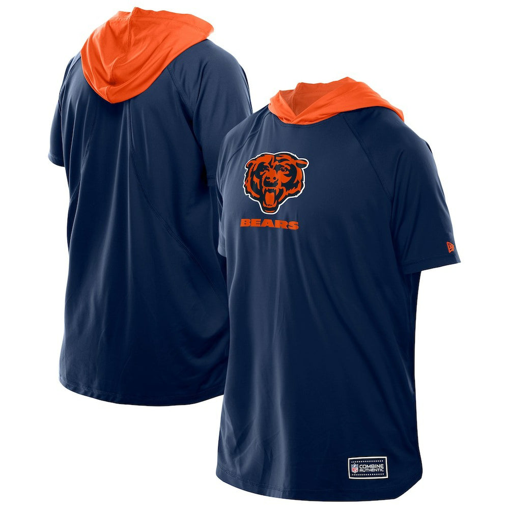 Chicago Bears New Era Combine Authentic Hooded Raglan Short-Sleeve T-Shirt Navy | NFL