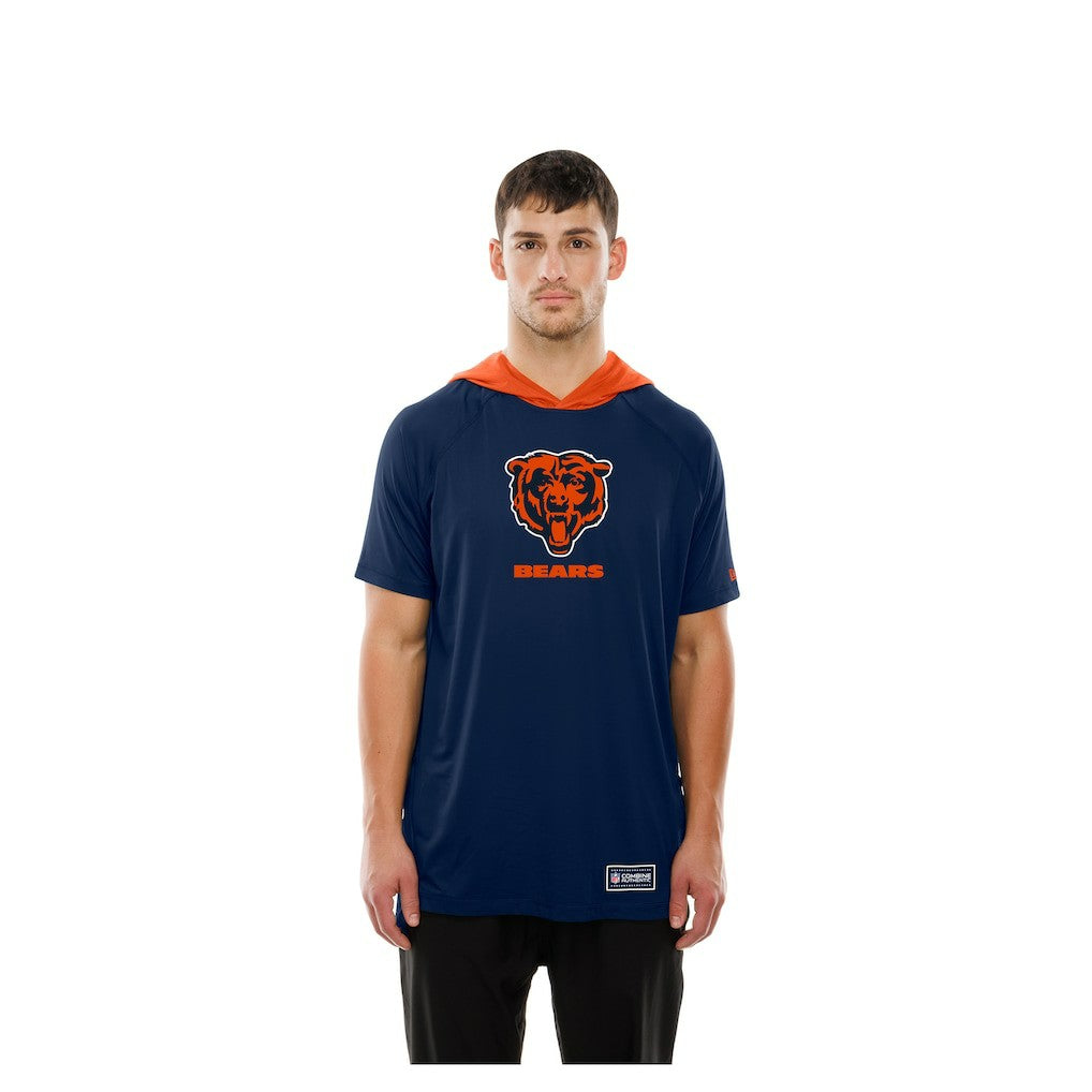 Chicago Bears New Era Combine Authentic Hooded Raglan Short-Sleeve T-Shirt Navy | NFL